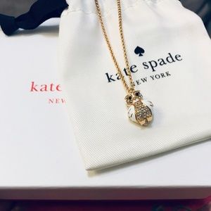 NWT Kate Spade Star Bright owl mini pendant